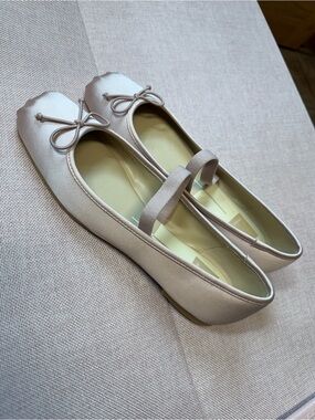 Dolce Vita Ginata Ballet Flats with Bow in Blush Satin